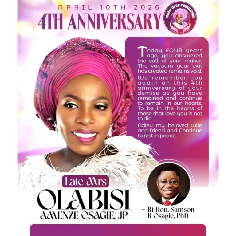 From One Life, Many Served: 4th Remembrance of Olabisi Amenze Osagie JP
